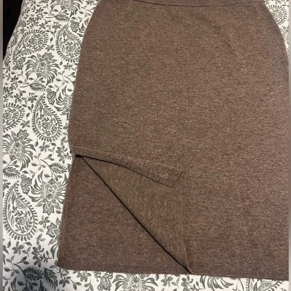 New Donna Karan Brown Pencil Skirt cashmere size L - Picture 15 of 15